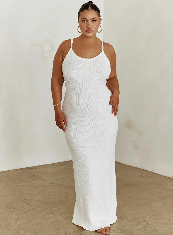  Formal Outfit For WomenKattan Maxi Dress White Curve