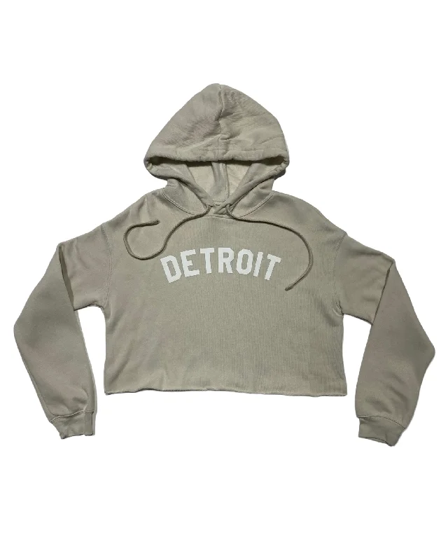  Casual Outfit For WomenInk Detroit Fleece Crop Hoodie - Heather Dust