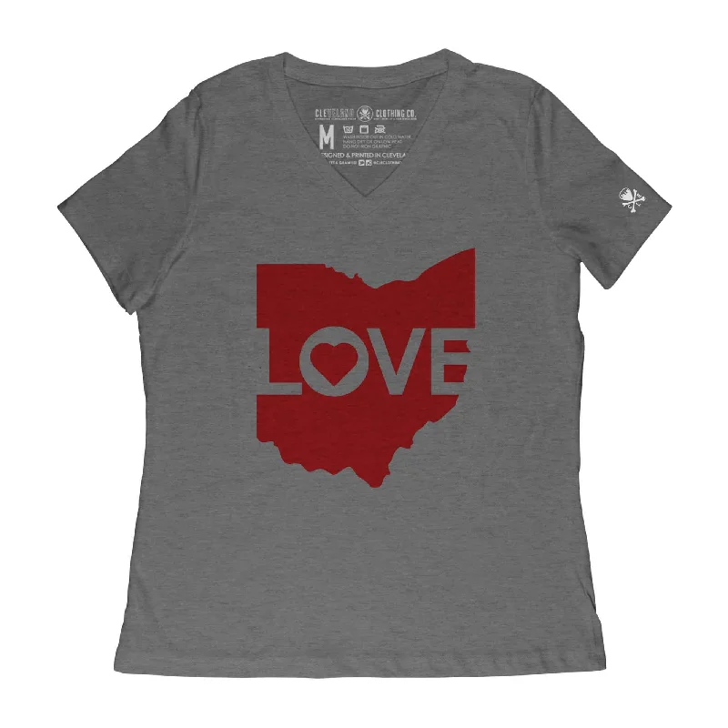  Women's Clothes For WorkOhio Love Logo - Womens V-Neck T-Shirt