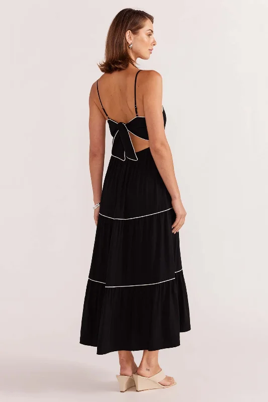  Massive SavingsAlexe Black White Tie Back Midi Dress