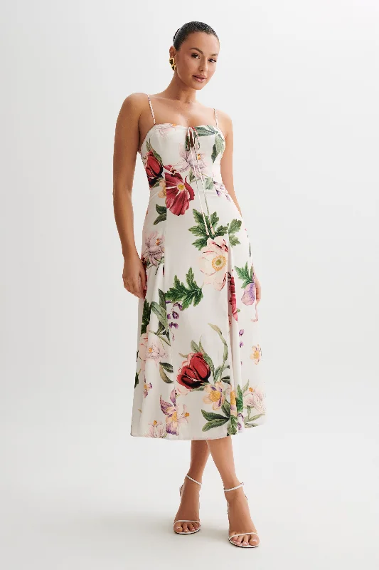  Additional Time-Limited OffersLuciana Satin Midi Dress - Bella Rosa Print