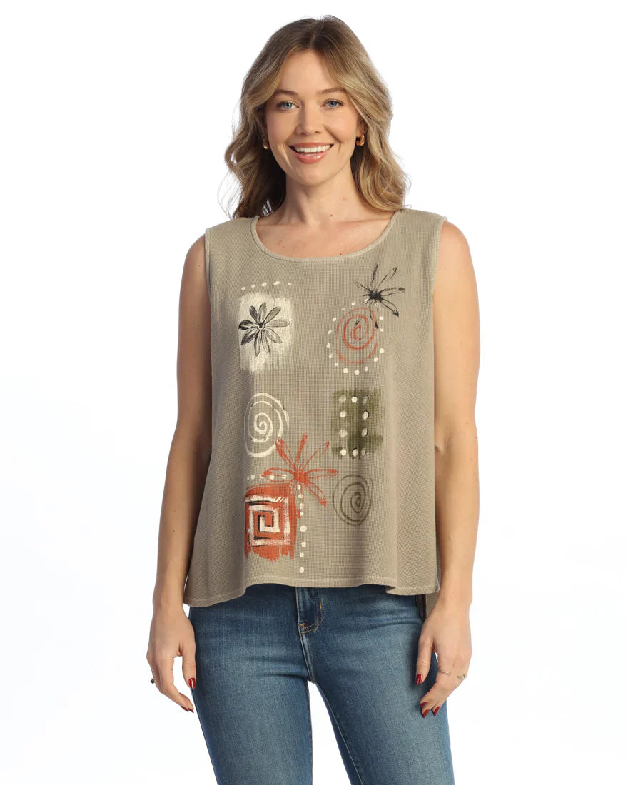  Modern Women's ClothesWeekend by Jess & Jane "Patchwork" Thermal Tank - WK12-1381