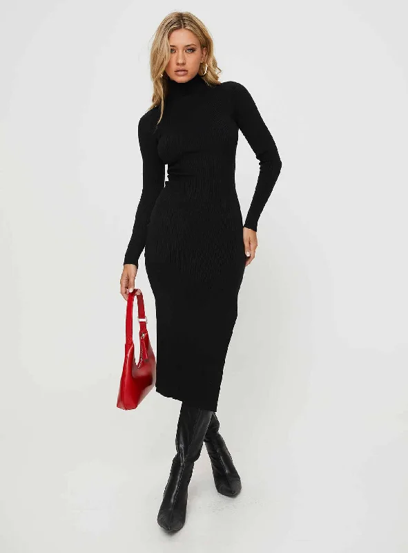  Forward TrendsetterSydella Long Sleeve Maxi Dress Black