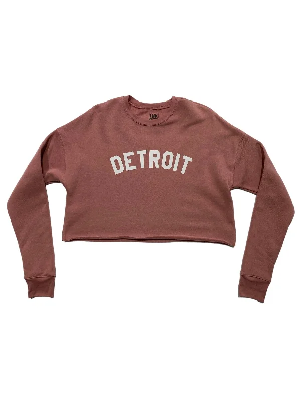  Women's Romantic OutfitInk Detroit Women's Cropped Fleece Crewneck Sweatshirt - Mauve