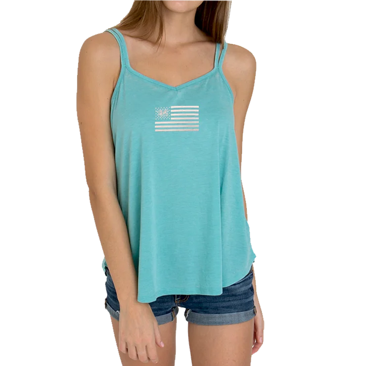  Women's Outerwear ClothingLadies Strappy Tank with Trident American Flag