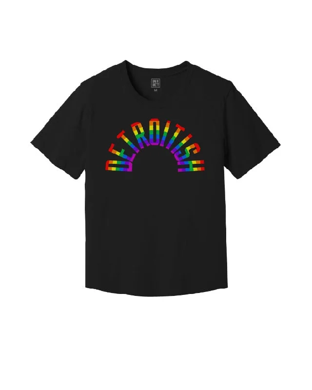  Women's Office AttireInk Detroit Detroitish Rainbow Kinda Cropped T-Shirt - Black