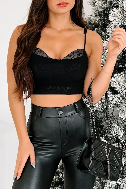  Limited Time Flash SaleCheers To Tonight Floral Velvet Ruched Mesh Top (Black)