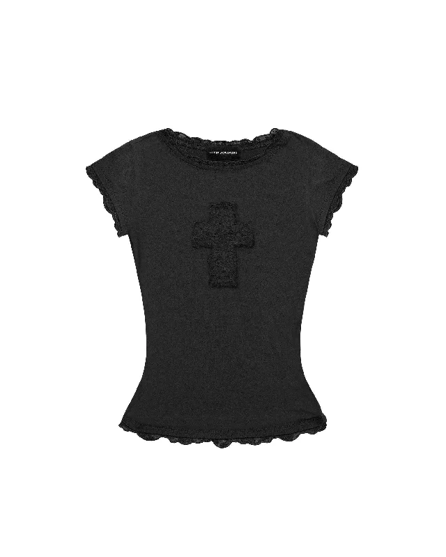  Hurry Before It'S GoneLace Cross Baby Tee