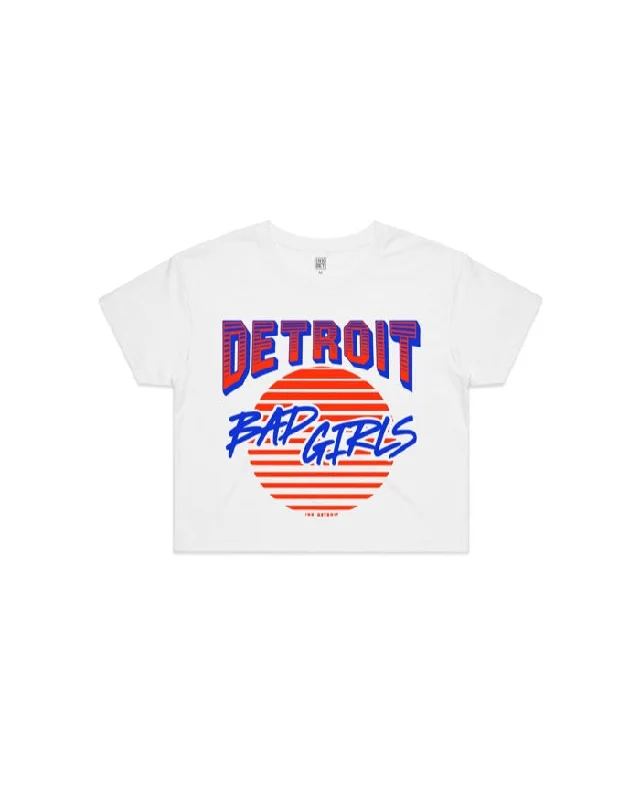  Timeless Women's OutfitInk Detroit Bad Girls Crop T-Shirt - White