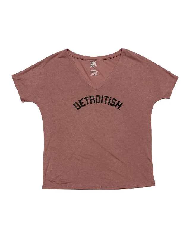  Women's Classic AttireInk Detroit Detroitish Women's slouchy v-neck t-shirt - Mauve