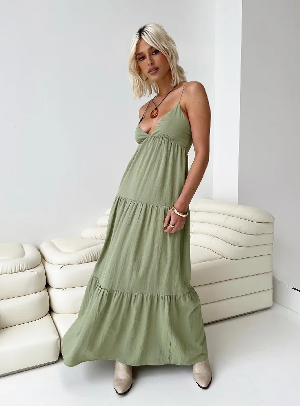  Women's High-Fashion GarmentsChelsea Maxi Dress Sage Green