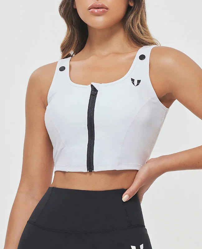  Statement Fashion OffersZip Up Padded Tank - White