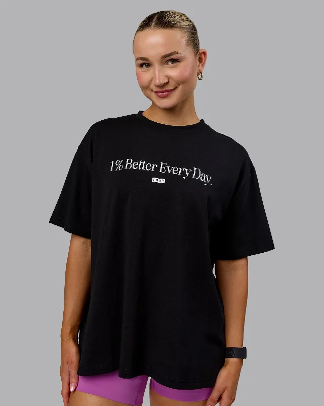  Women's Holiday AttireGo-To 1% Better FLXCotton Oversized Tee - Black-White