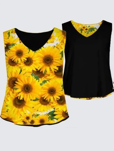  Women's Relaxed OutfitTRP Floral Print 04 Designer Kaplan Sleeveless Tee (Plus Size)