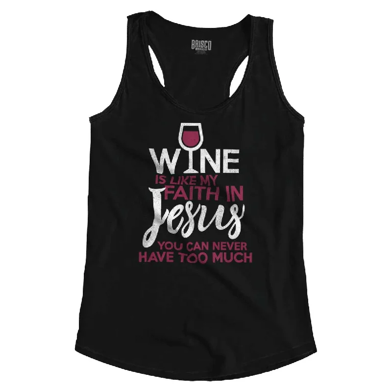  On-Trend Fashion OffersWine Faith Jesus Racerback