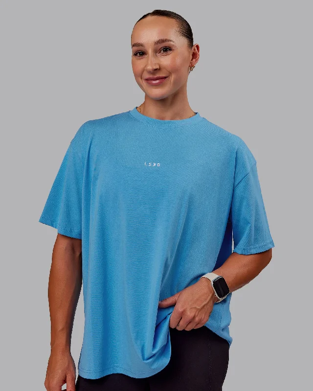  Women's Contemporary ApparelGo-To FLXCotton Oversized Tee - Azure Blue-White