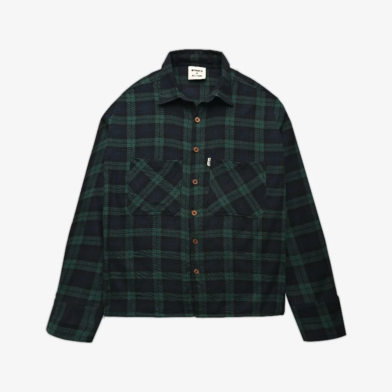  Women's Plus-Size GarmentsSUPERKICKS | FLANNEL SHIRT { FOREST GREEN