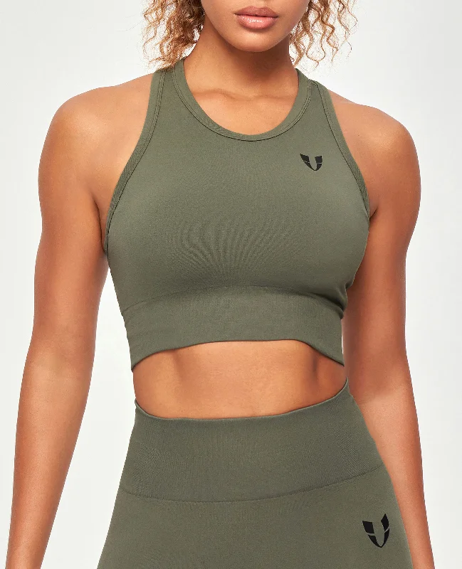  Affordable Women's GarmentsSeamless Padded Tank - Olive Green