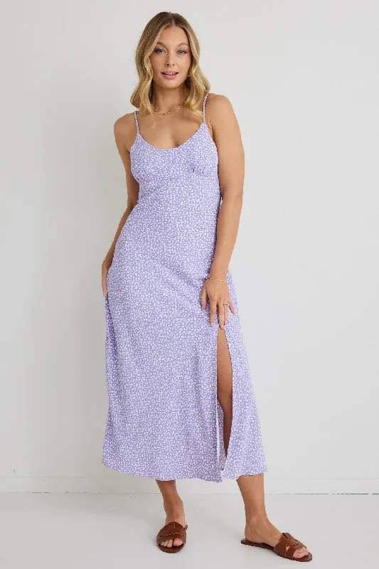  Big DiscountsDallas Lilac Ditsy Floral Strappy Midi Dress