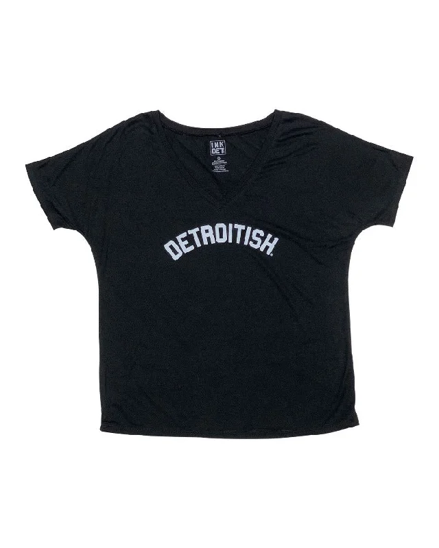  Women's Vacation AttireInk Detroit Detroitish Women's slouchy v-neck t-shirt - Black