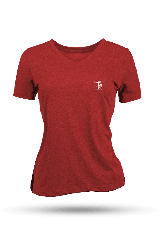  Top DealsSmall Dropline Logo - Women's Relaxed Fit V-Neck Shirt - America Edition