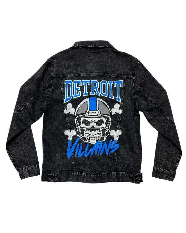  Style RevolutionInk Detroit - Villains Jean Jacket - Black