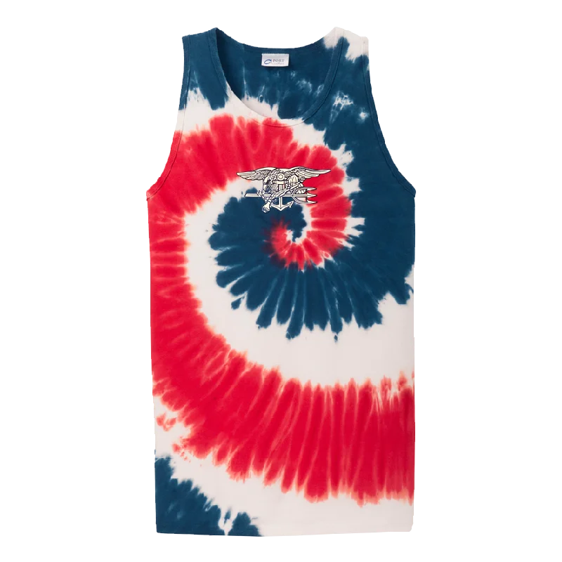  Affordable Trendy Clothes For WomenUnisex Trident Red/White/Blue Tie-Dye Tank Top