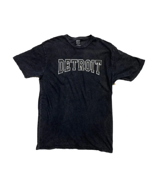  Women's Tailored OutfitInk Detroit Varsity Mineral Wash T-Shirt - Black