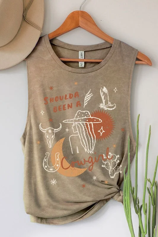  Women's Seasonal ApparelCOWGIRL GRAPHIC TANK TOPP S-XL