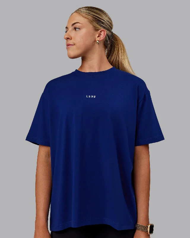  Final SaleGo-To FLXCotton Oversized Tee - Midnight Blue-White