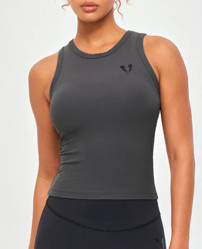  Women's Professional AttireRibbed Workout Tank - Lava Gray