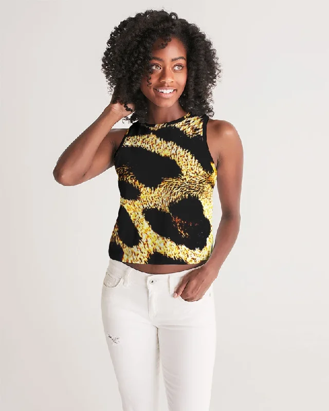  Women's Transitional OutfitTRP Leopard Print 01 Designer Cropped Sleeveless T-shirt