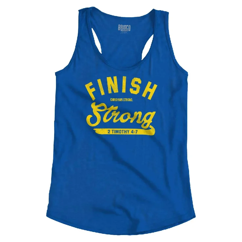  Women's Office ClothingFinish Strong Scripture Racerback