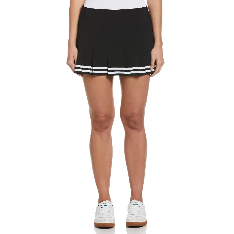  Women's Trendy ApparelWomen's 13" Contrast Hem Pleated Tennis Skort