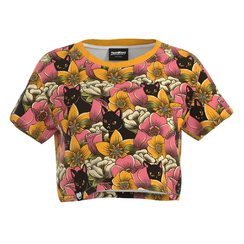  Women's Trendy ApparelCat's In A Field Crop Top