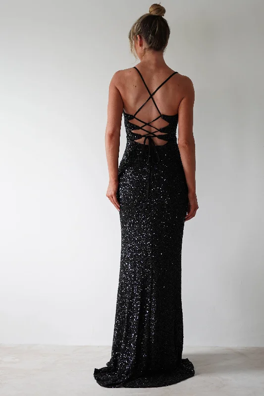  New Season Fashion PreviewClarisse Bodycon Sequin Gown | Black