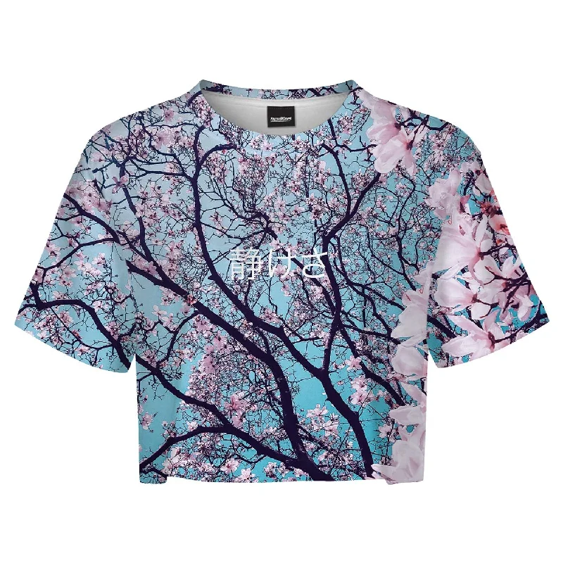  Elegant Women's AttireCherry Blossom Crop Top