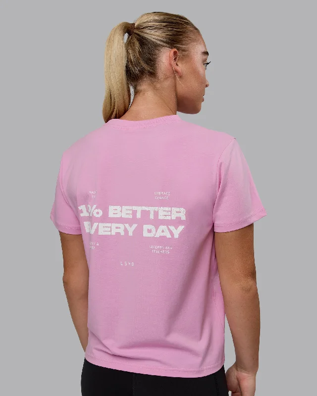  Women's Formal Event Attire1% Better Value Series FLXCotton Tee - Bubblegum-White