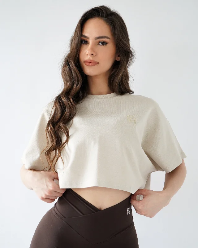  Summer DealsRelaxed Crop Top -  Oat