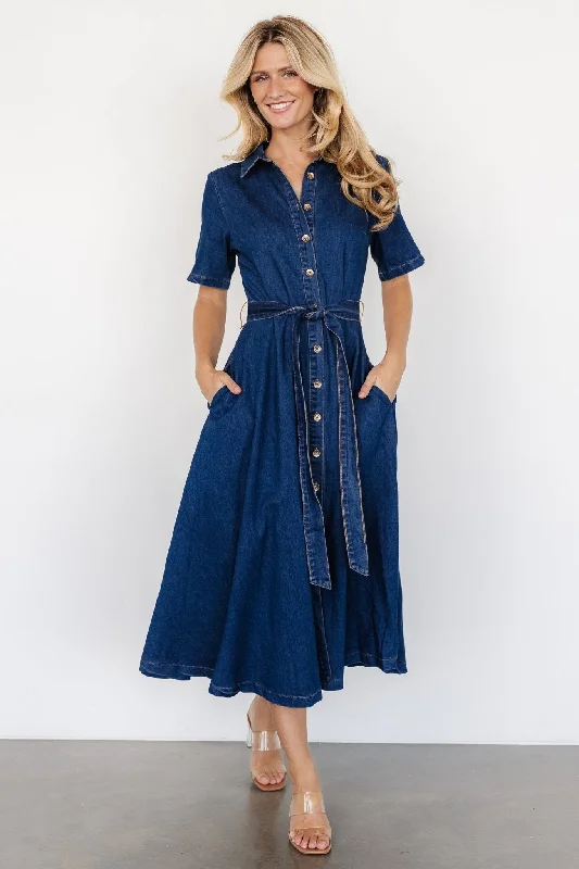  Step Ahead, Lead The TrendJanelle Midi Dress | Denim Blue