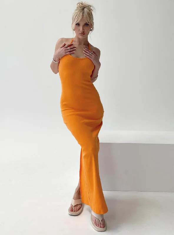  Modern Women's AttireKaryssa Rib Maxi Dress Orange