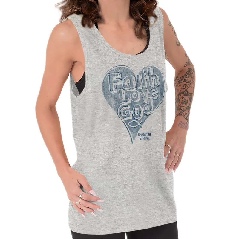  Women's Clothing Outfit SetFaith Love God Tank Top