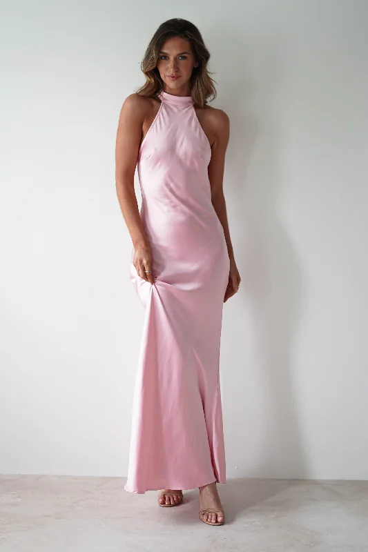  Women's High-Fashion OutfitNatalia Soft Satin Maxi Dress | Pink