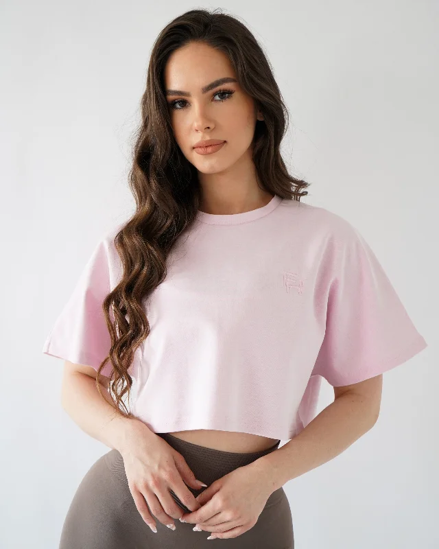  Women's Outdoor AttireRelaxed Crop Top - Blush