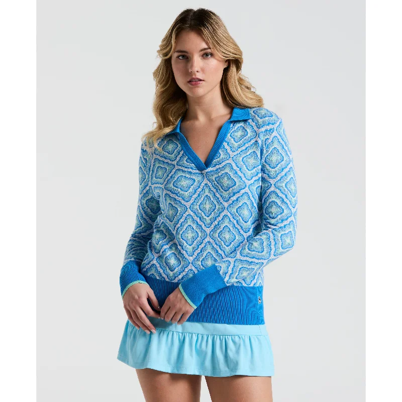  Women's Cozy Outfit For LoungingWomen's Lattice Jacquard Golf Sweater