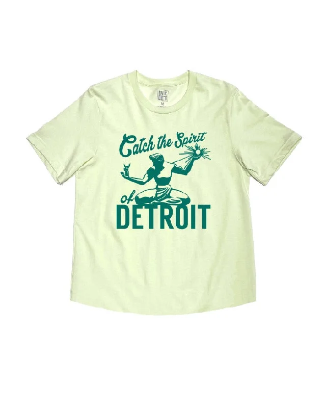  Women's Casual AttireInk Detroit Catch the Spirit kinda cropped T-Shirt - Citron