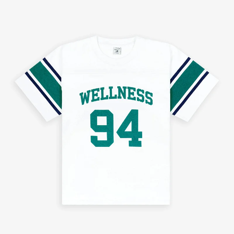  Unleash Your StyleSPORTY & RICH | WMN'S WELLNESS 94 RUGBY TEE { WHITE/ALPINE/NAVY