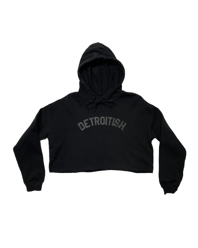  Women's Formal Event OutfitInk Detroit Detroitish Fleece Crop Hoodie - Black on Black