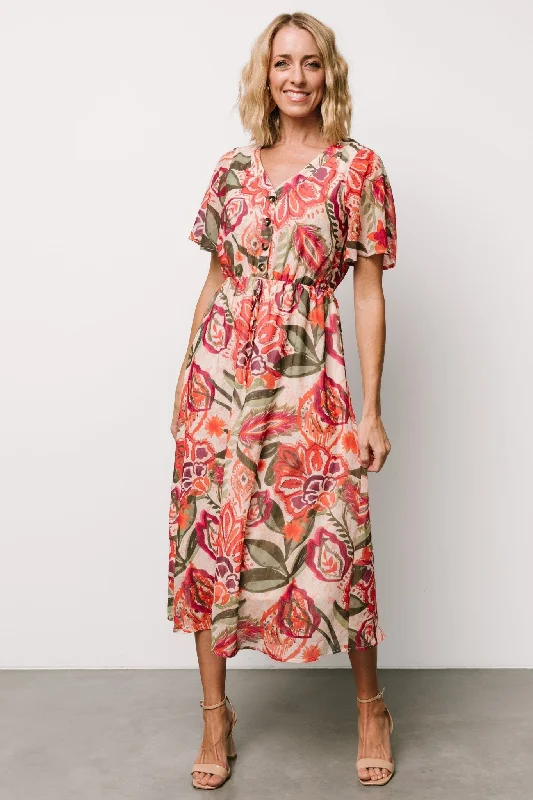  Women's Holiday AttireJunie Midi Dress | Multi Print