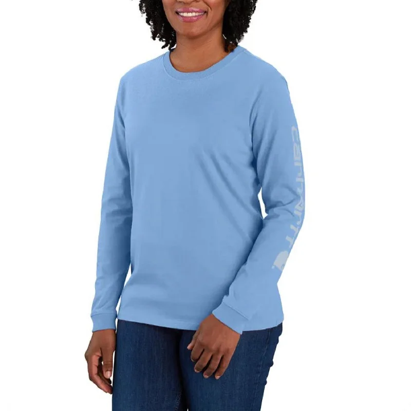  Women's Holiday ClothingCarhartt Women's Heavyweight Long Sleeve Logo T-Shirt_Skystone